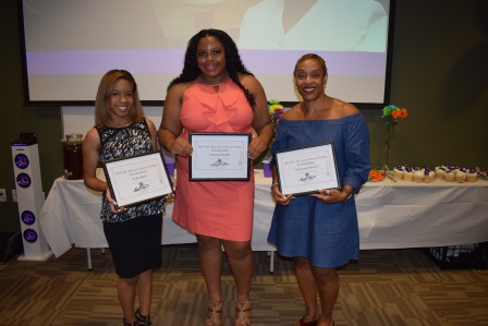 barnes daughter jaelyn joi juniel scholarship accepting inaugural necole nikki winners hood